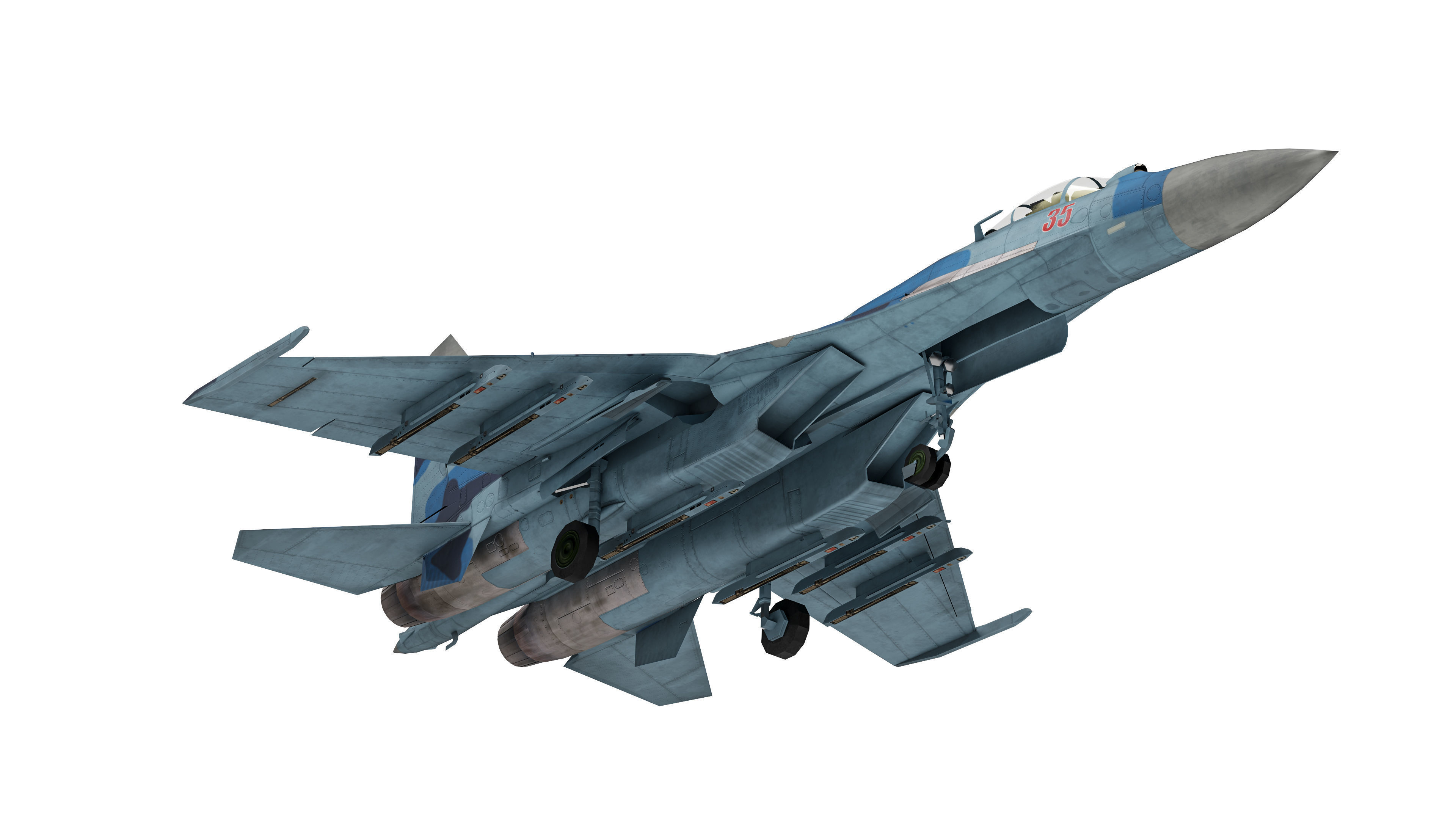  Su-35 Flanker-E Low-poly 3D model_14