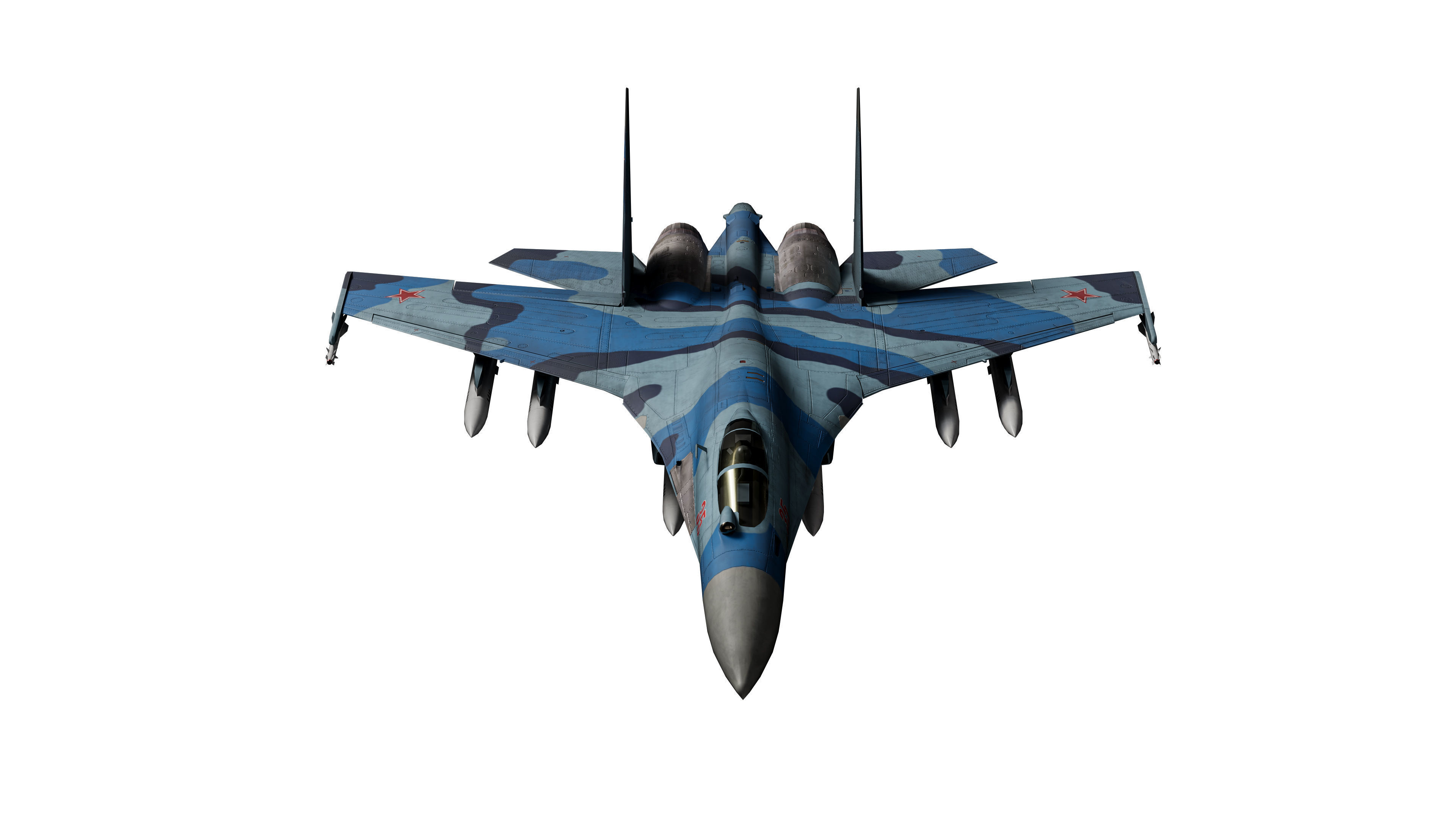  Su-35 Flanker-E Low-poly 3D model_11