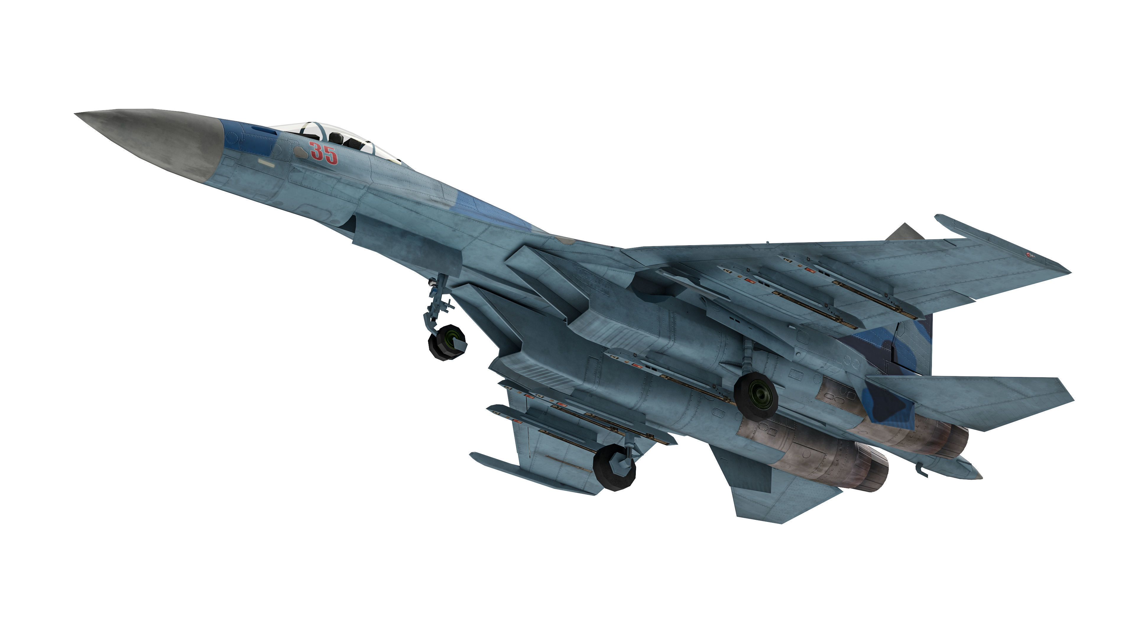  Su-35 Flanker-E Low-poly 3D model_19