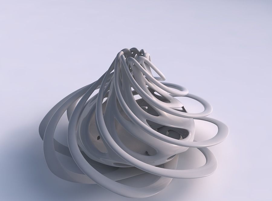 Vase taper with smooth cuts and twised lines around it wide m... 3D print model_0