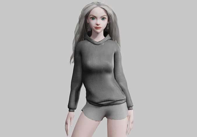 Pretty Basic Woman V36102  Low-poly 3D model