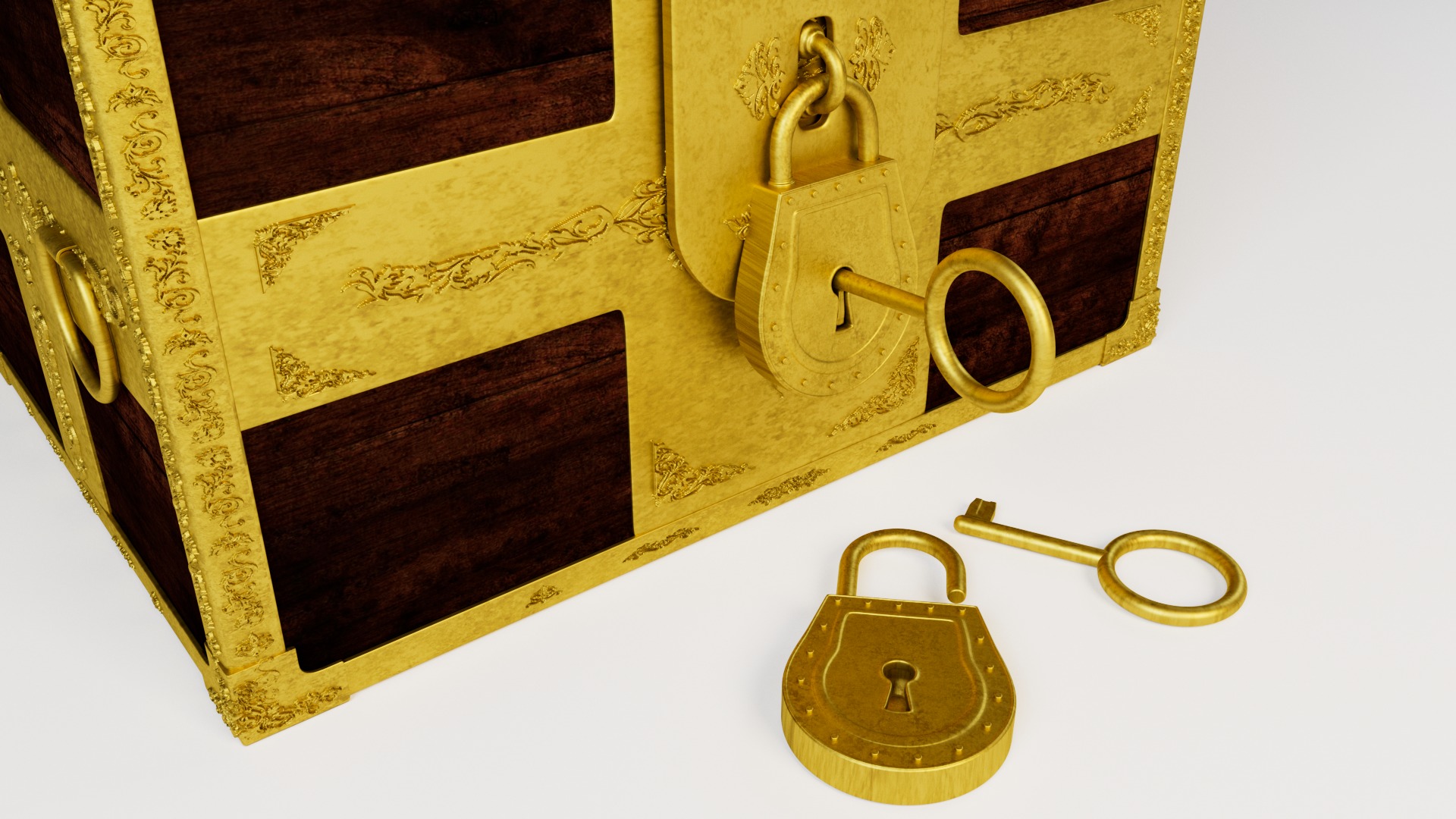 Chest With Gold Coins 3D model_12