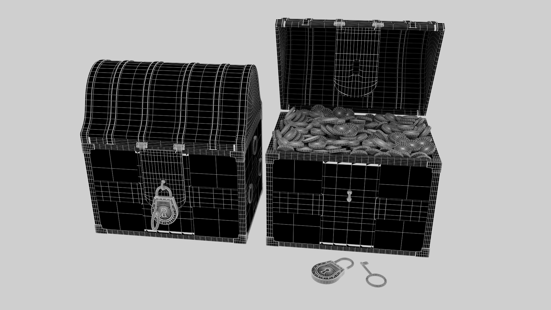 Chest With Gold Coins 3D model_14