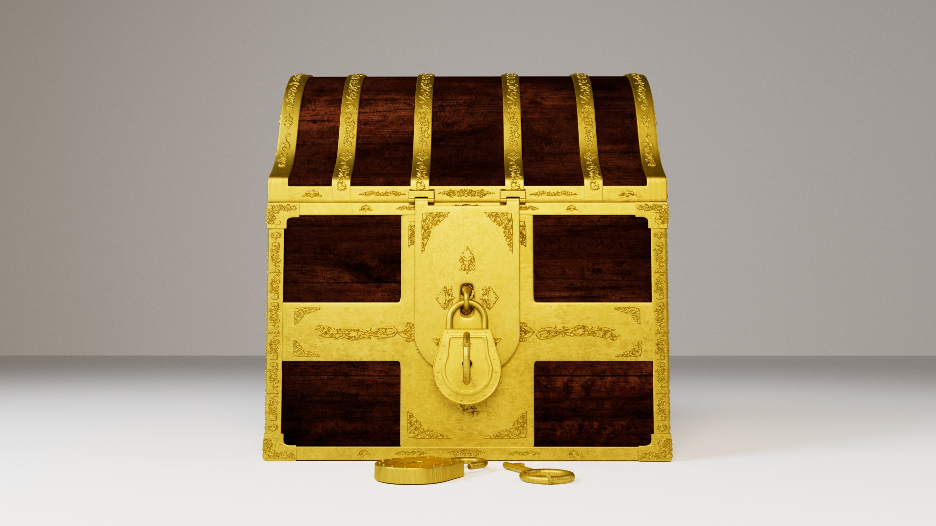 Chest With Gold Coins 3D model_6