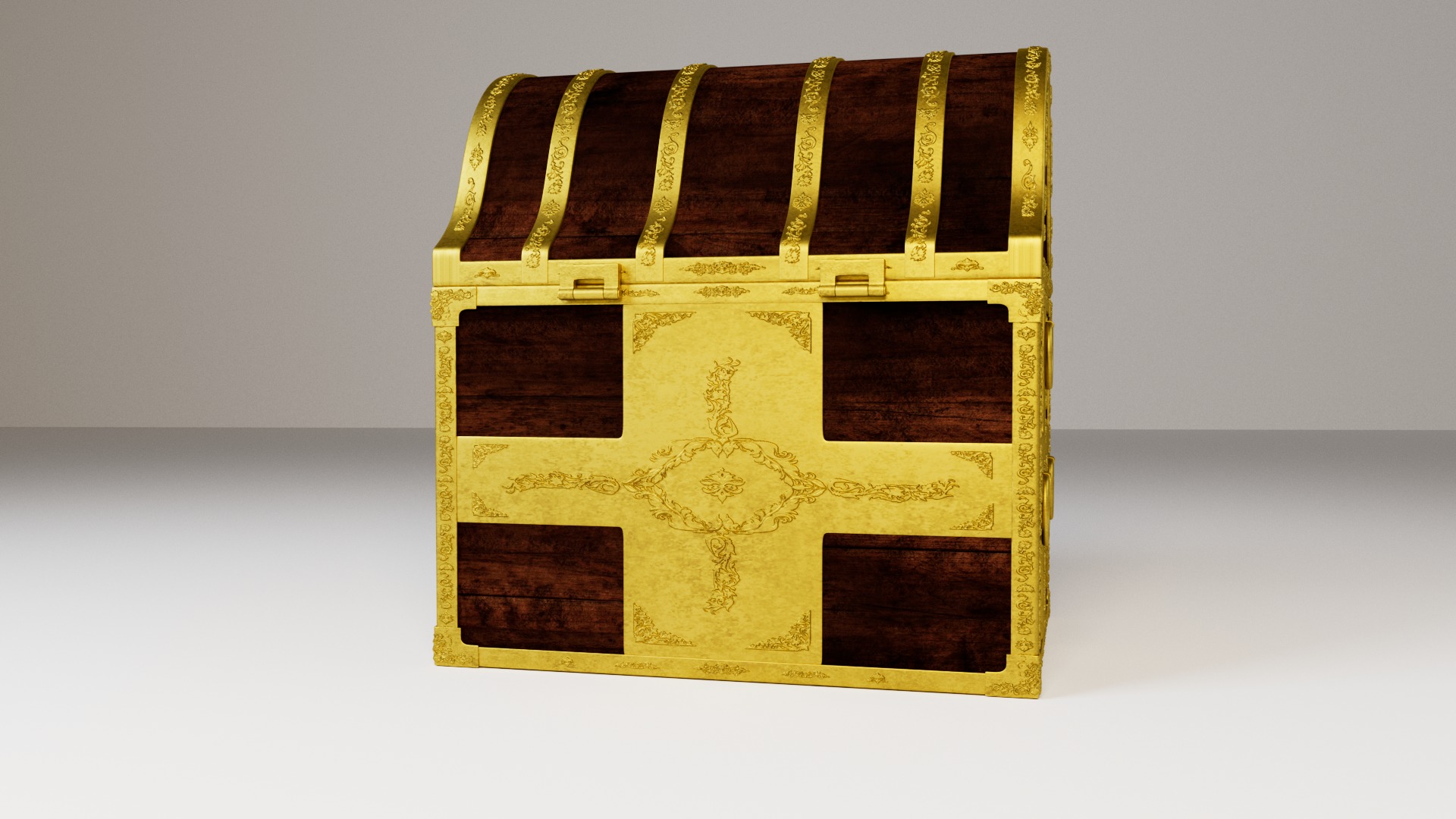 Chest With Gold Coins 3D model_10