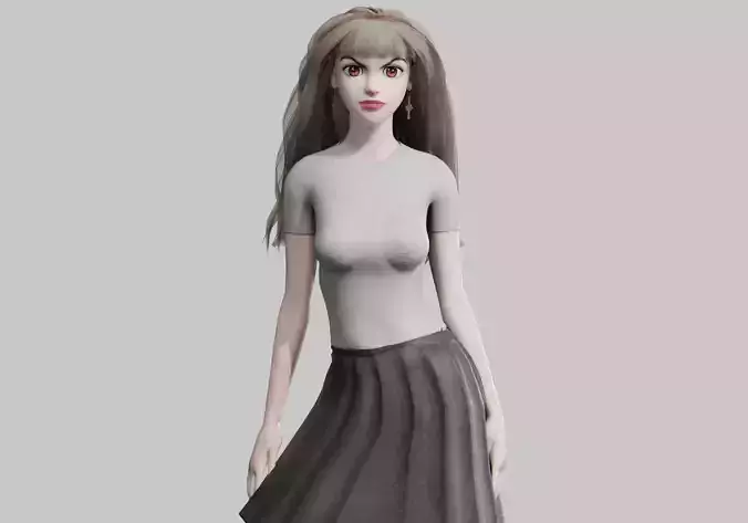 cute stylized woman V38774 