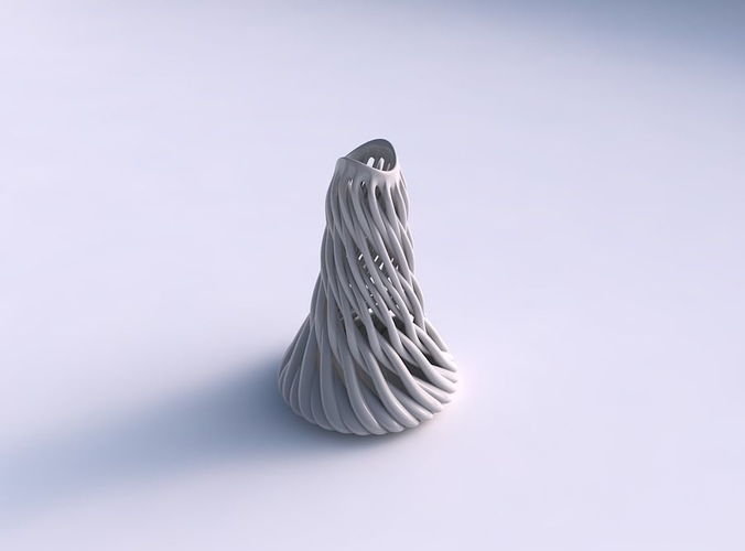 Vase taper with twisted muscle structure twisted and streched top