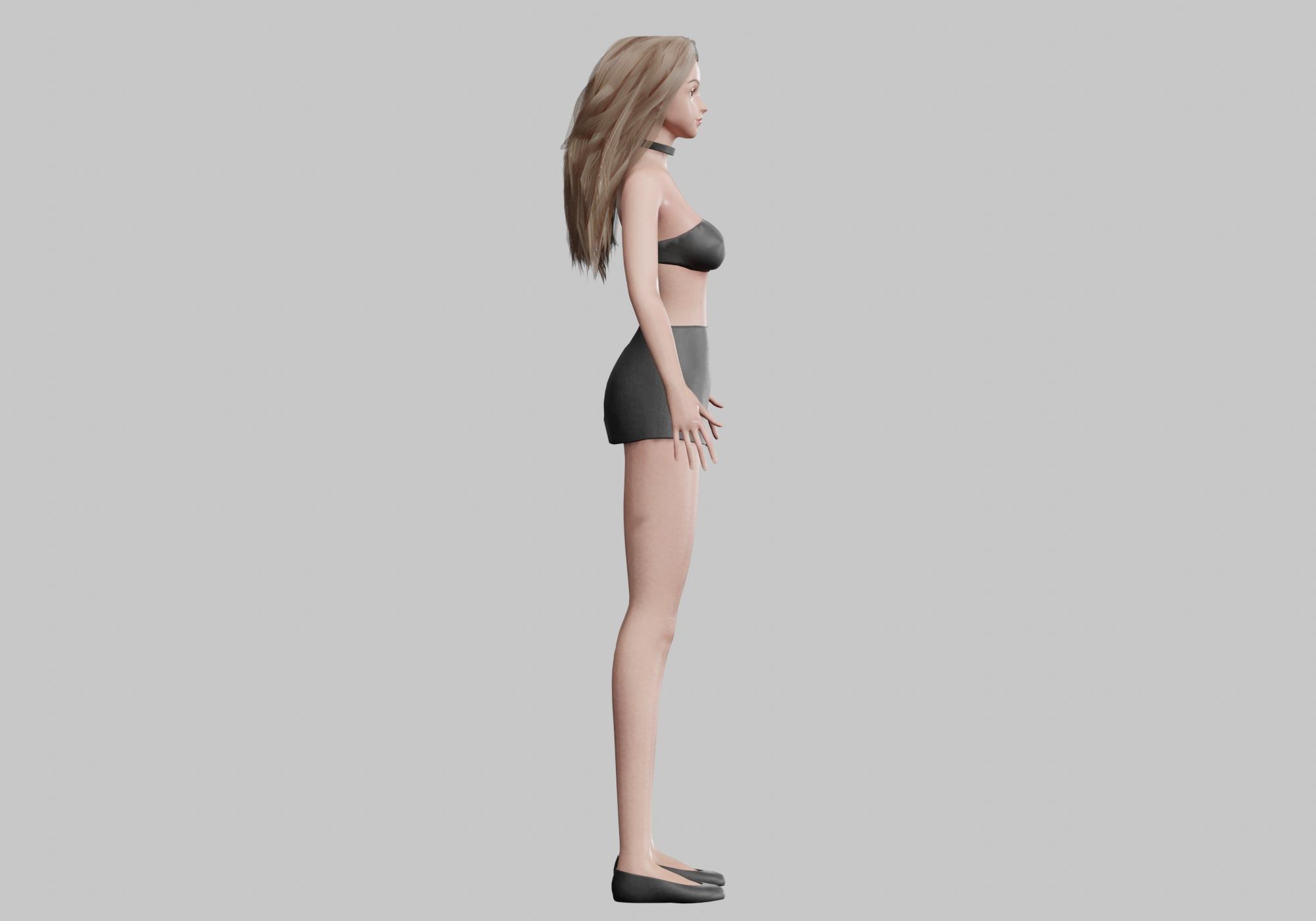 classic Pretty Woman V29250  Low-poly 3D model_4