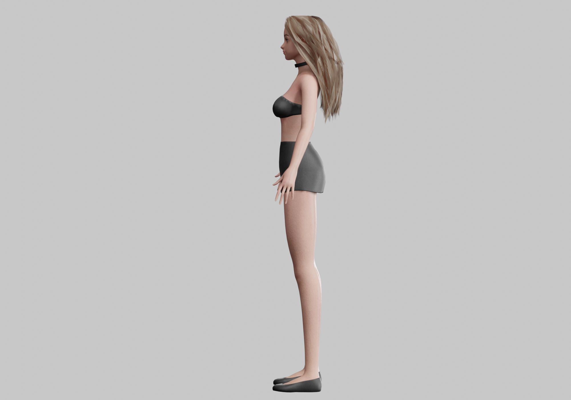 classic Pretty Woman V29250  Low-poly 3D model_7