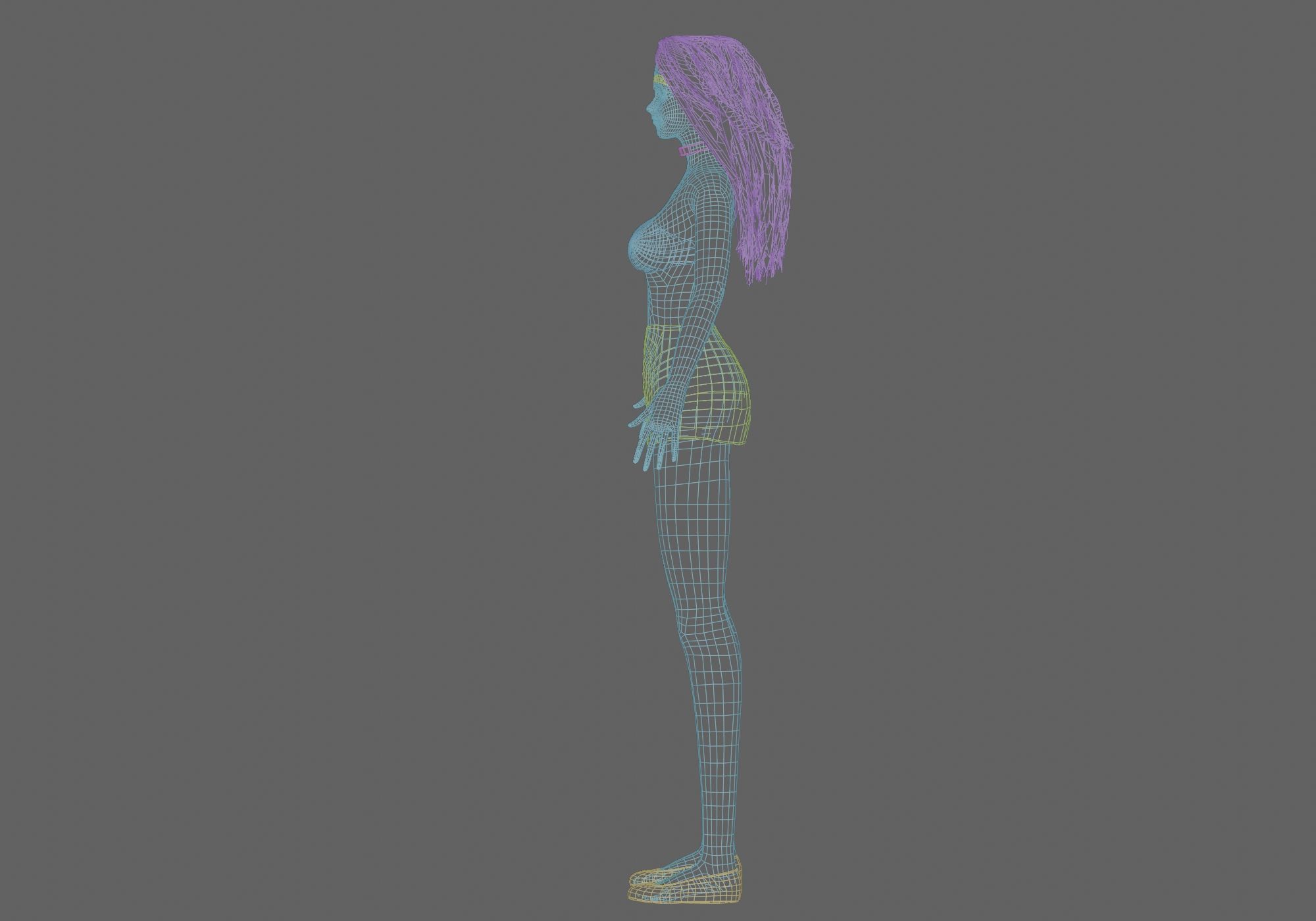 classic Pretty Woman V29250  Low-poly 3D model_14