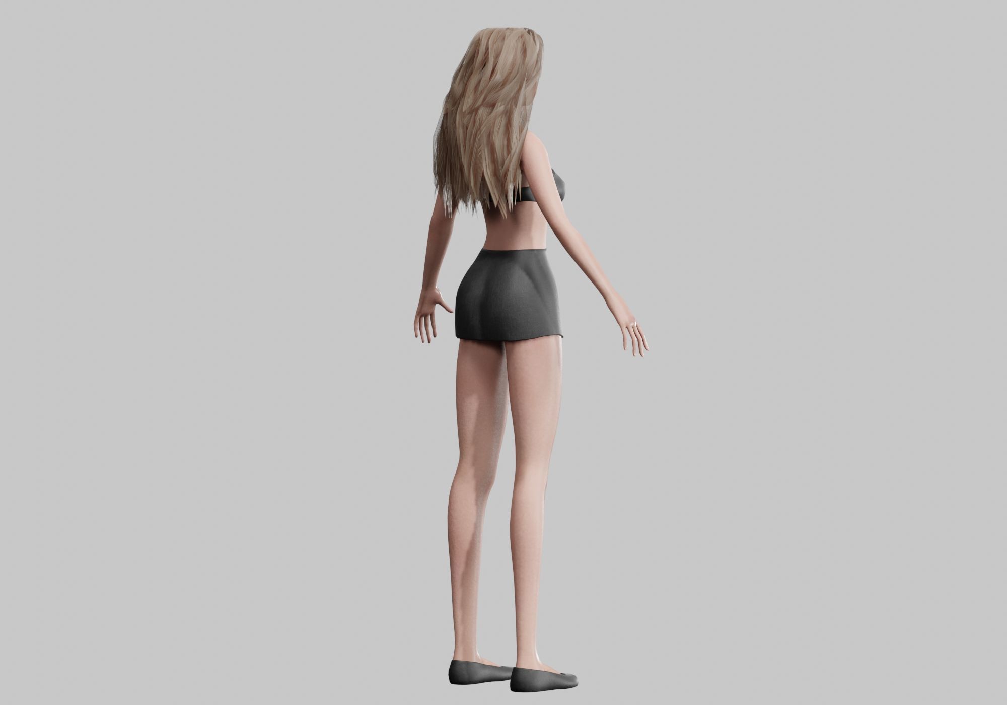 classic Pretty Woman V29250  Low-poly 3D model_5