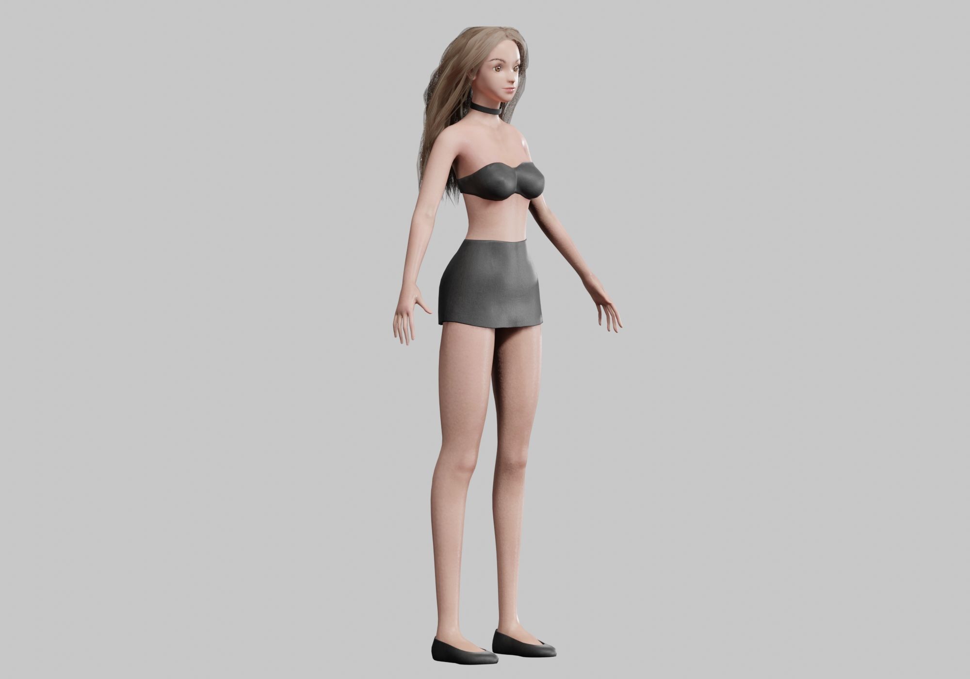classic Pretty Woman V29250  Low-poly 3D model_3
