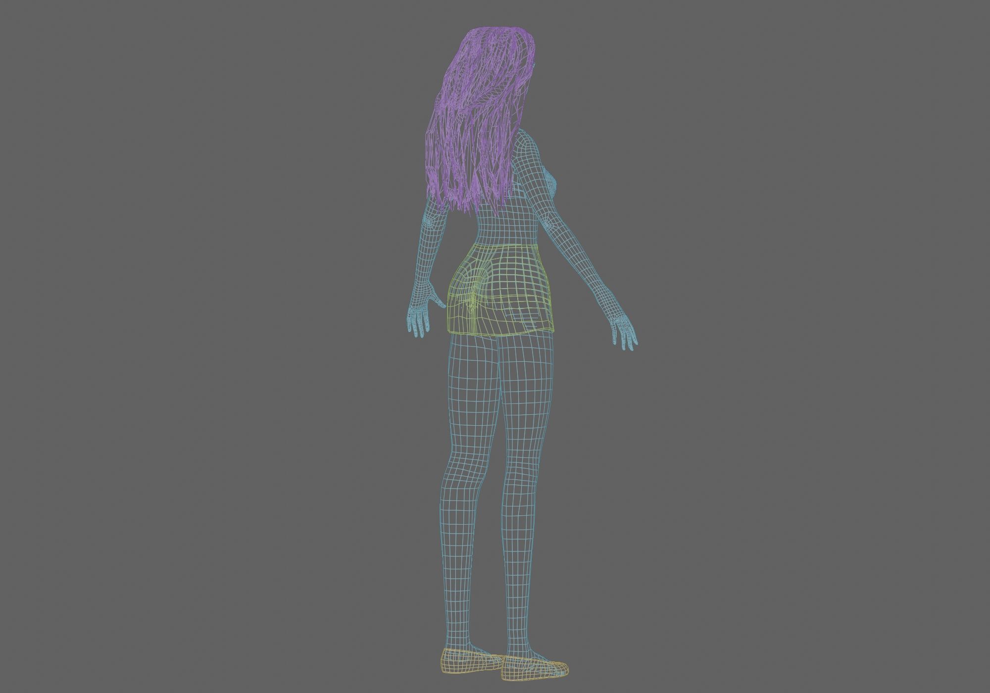 classic Pretty Woman V29250  Low-poly 3D model_12