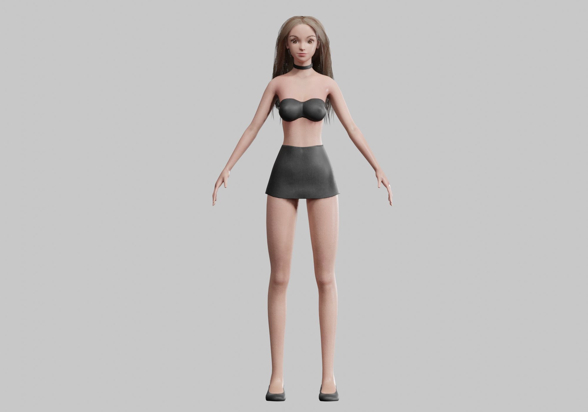 classic Pretty Woman V29250  Low-poly 3D model_1