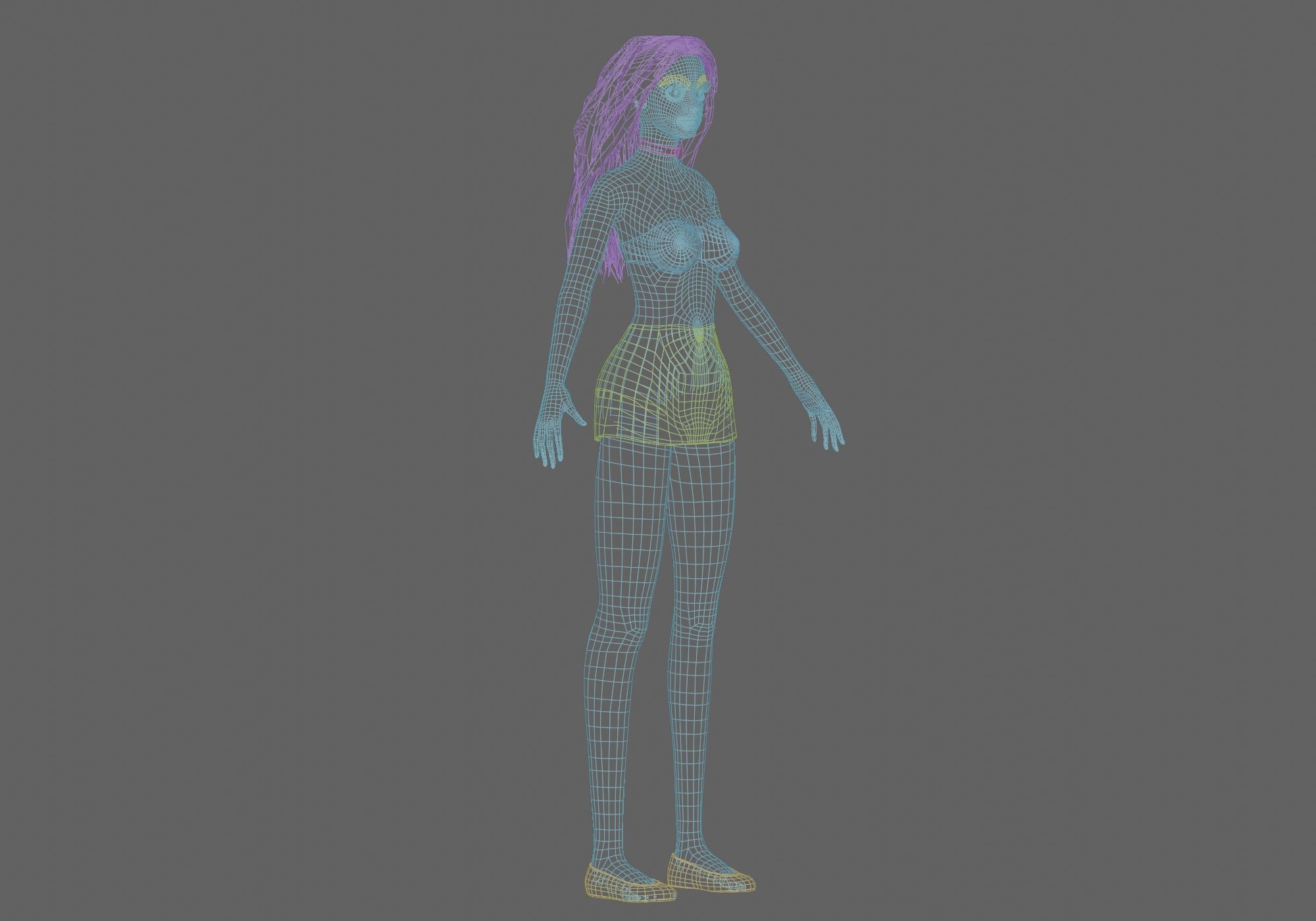 classic Pretty Woman V29250  Low-poly 3D model_10