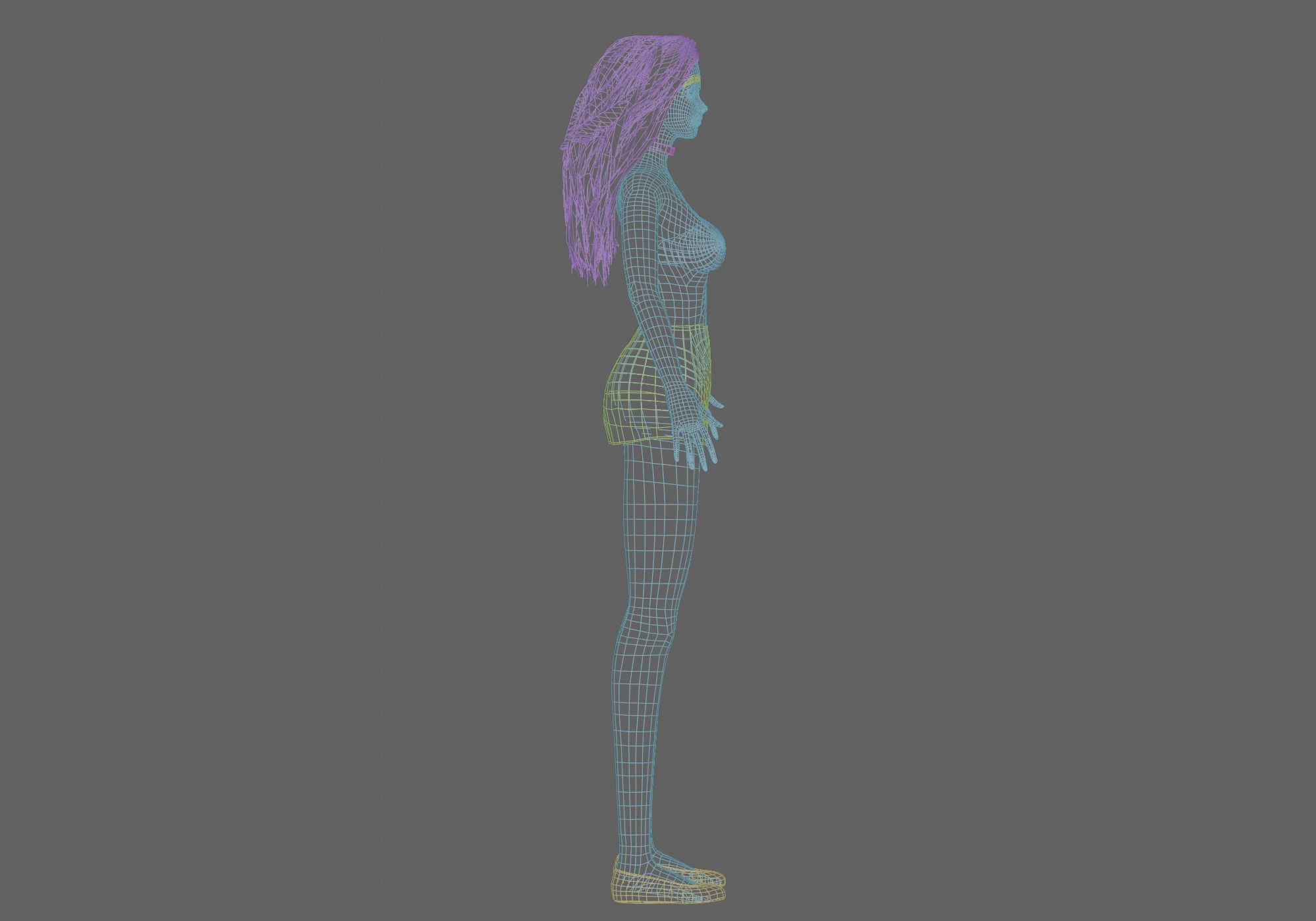classic Pretty Woman V29250  Low-poly 3D model_11