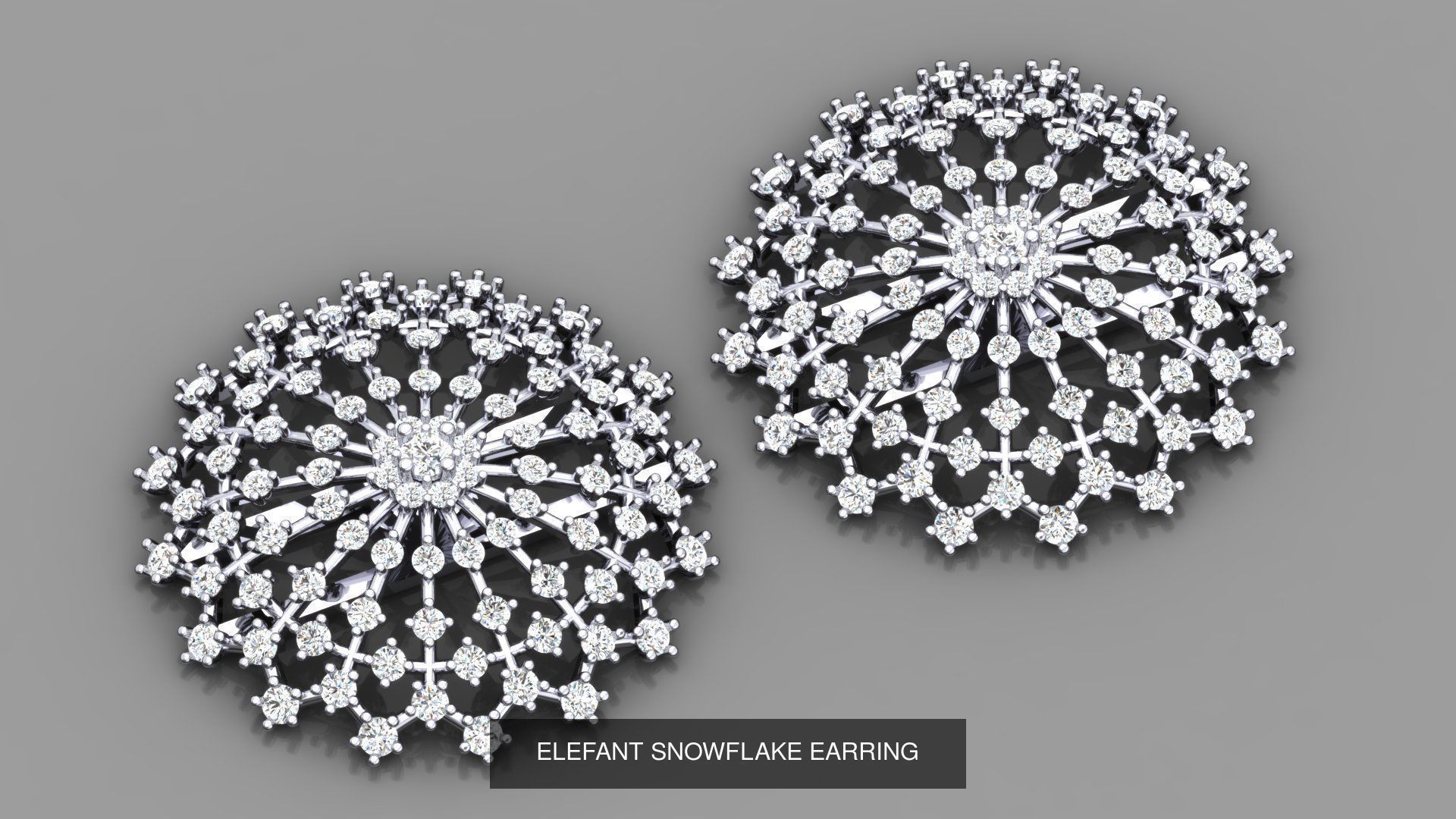 ELEGANT SNOWFLAKE DIAMOND JEWELRY SET 3D Model Collection_2