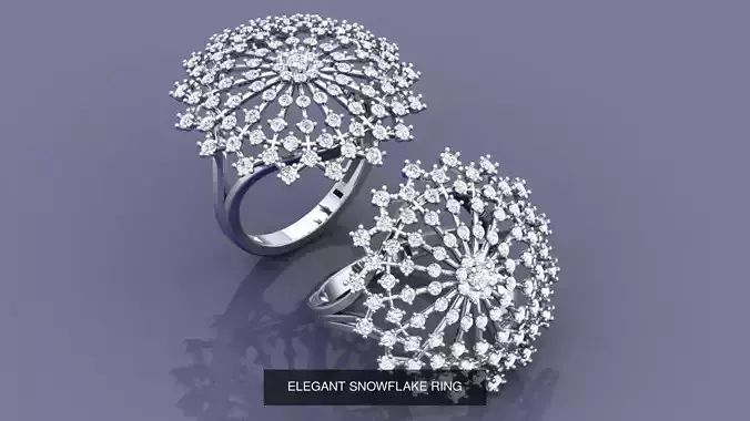 ELEGANT SNOWFLAKE DIAMOND JEWELRY SET 3D Model Collection