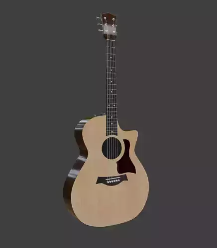 High Quality 3D Detailed Acoustic Jumbo Guitar Model 