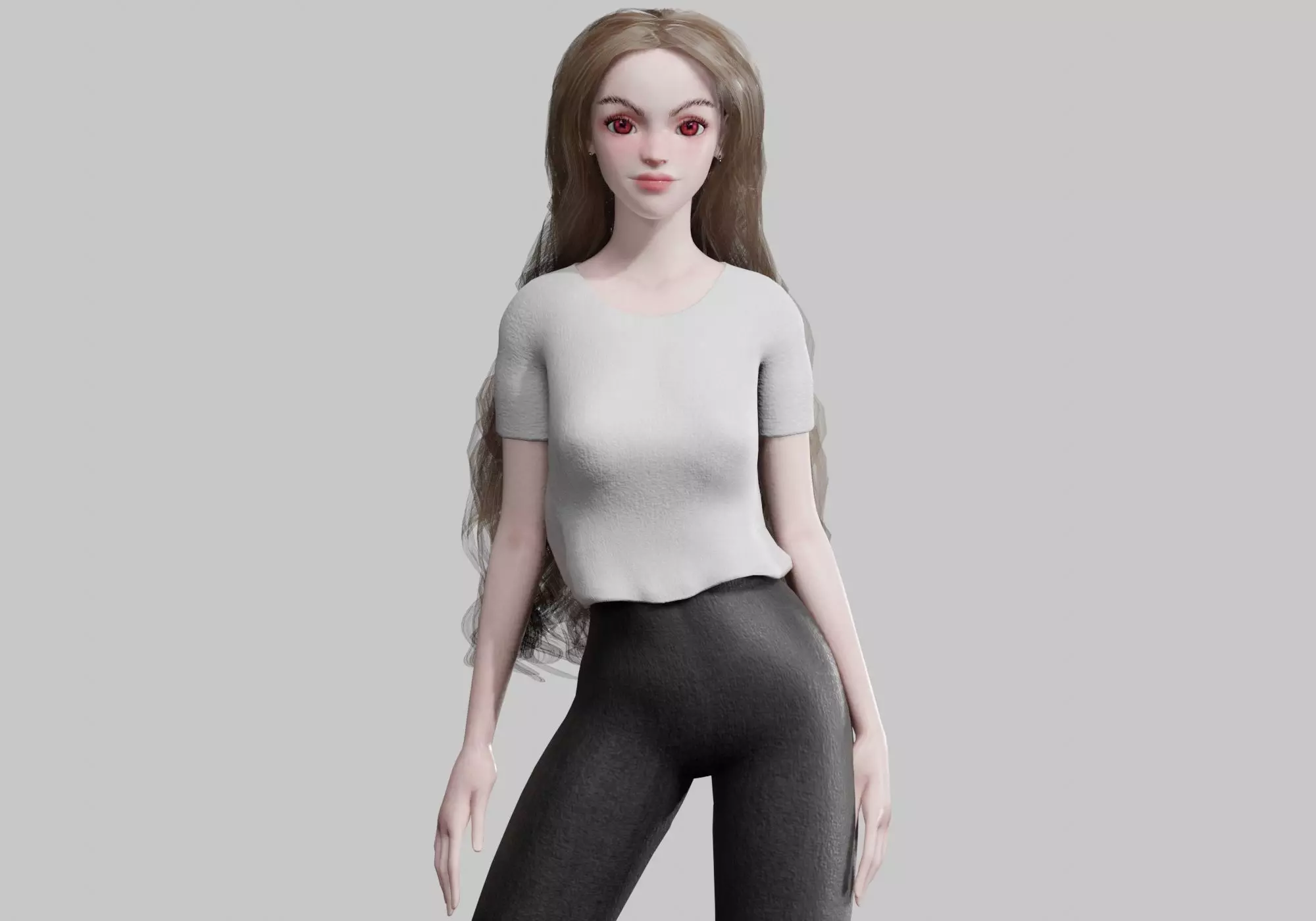 Basic cool woman V35894  Low-poly 3D model_0