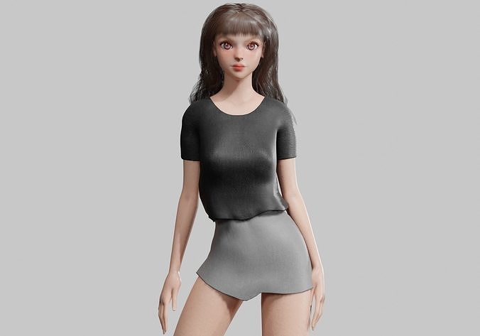 Basic classic woman V33879  Low-poly 3D model