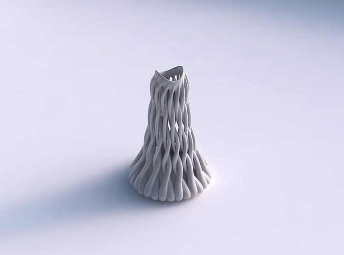 Vase taper with twisted muscle structure streched top
