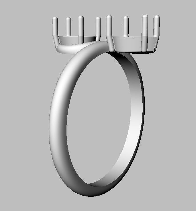 Gemstone Ring 3D print model_10