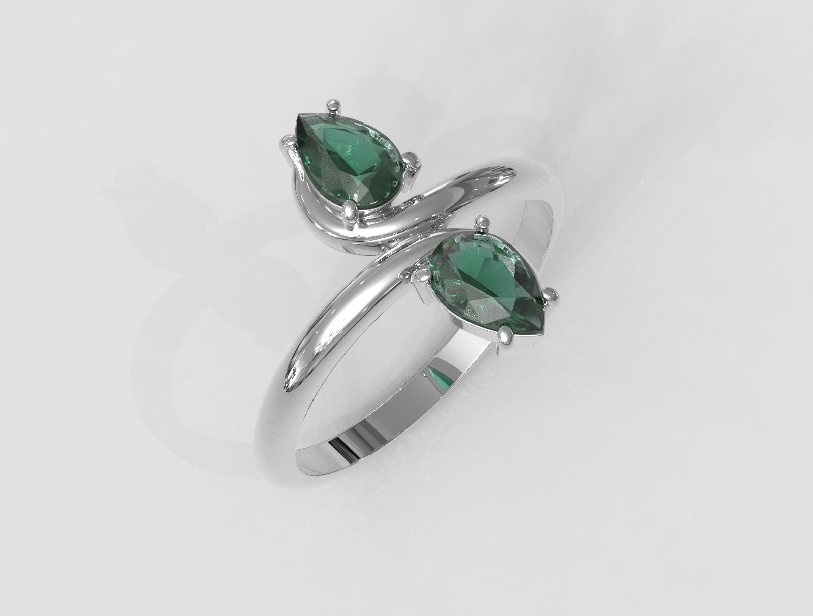 Gemstone Ring 3D print model_2