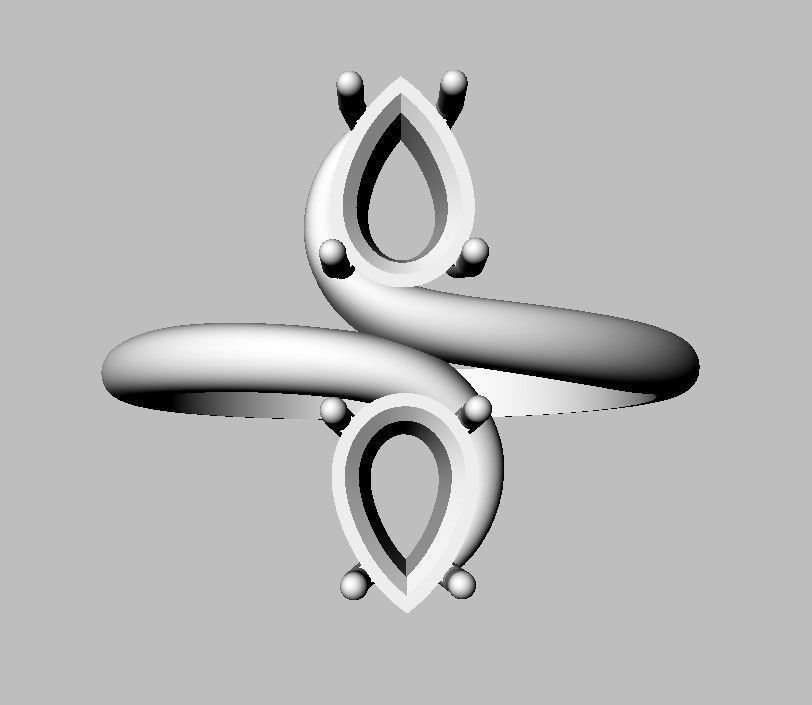 Gemstone Ring 3D print model_12