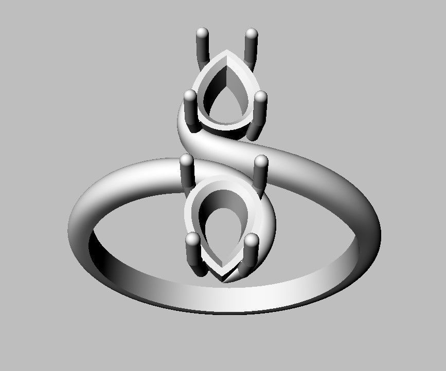 Gemstone Ring 3D print model_7
