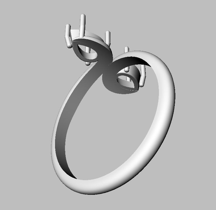 Gemstone Ring 3D print model_11