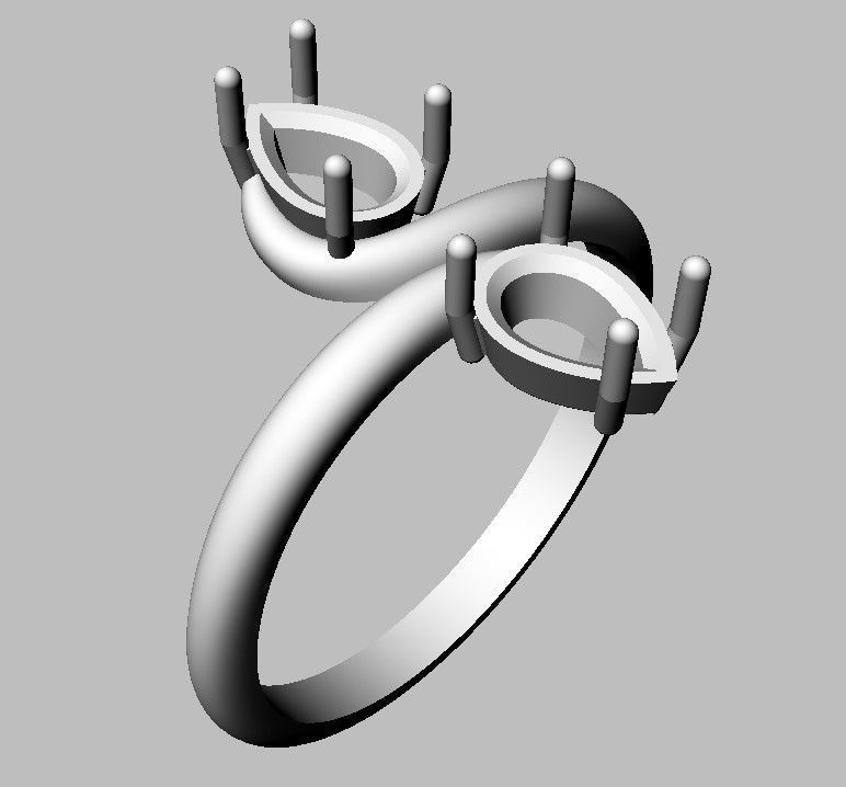 Gemstone Ring 3D print model_8
