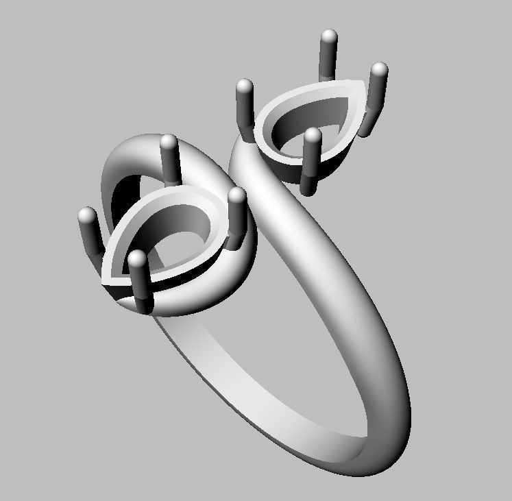 Gemstone Ring 3D print model_9