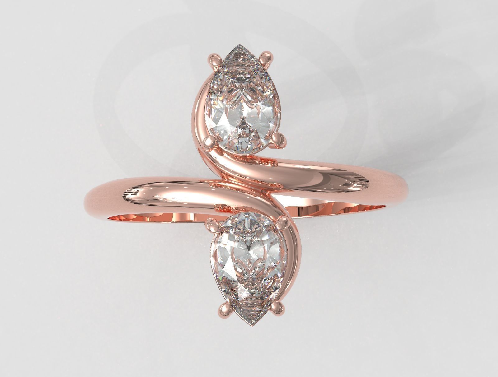 Gemstone Ring 3D print model_3