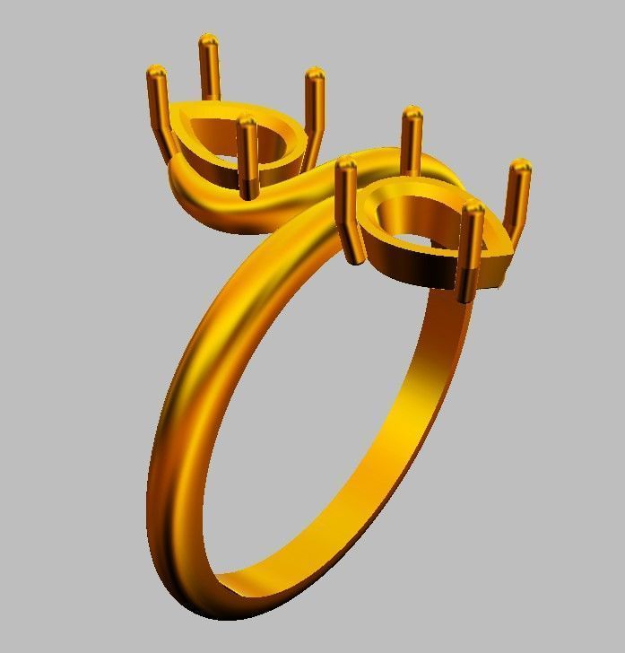 Gemstone Ring 3D print model_21