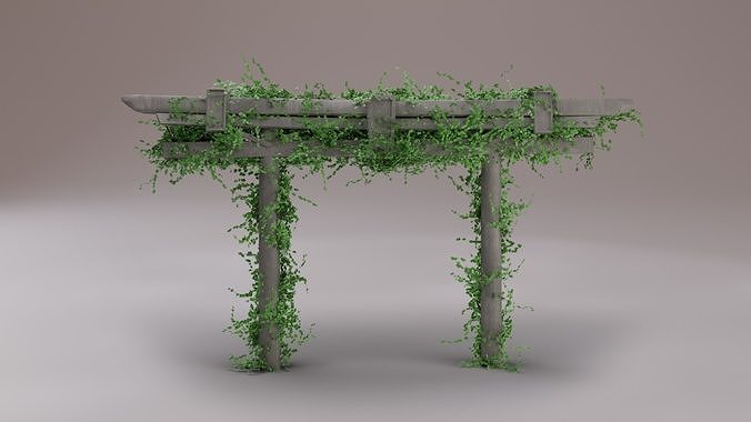 Japanese Archways Ivy-Covered - Set Of 4 3D model