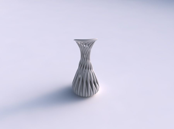 Vase taper twisted with muscle structure and extruded top eccentric