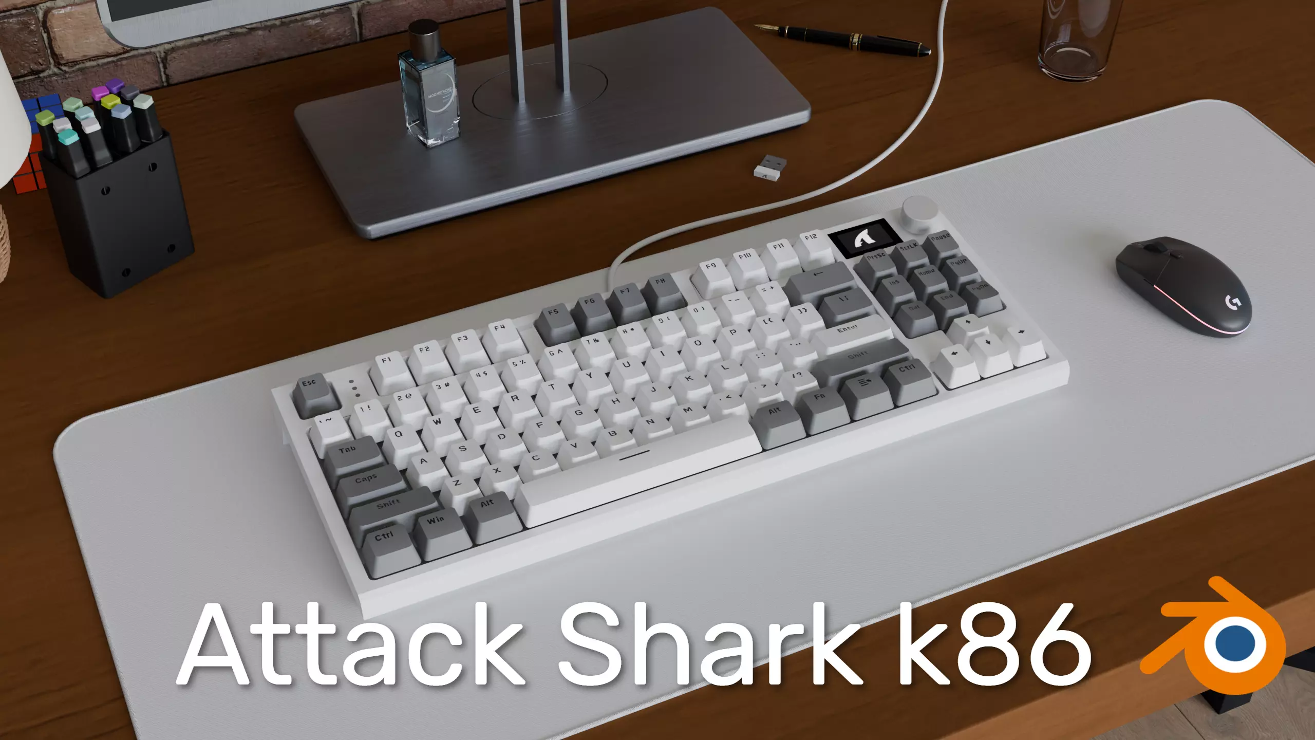 keyboard Attack Shark k86 3D model_0