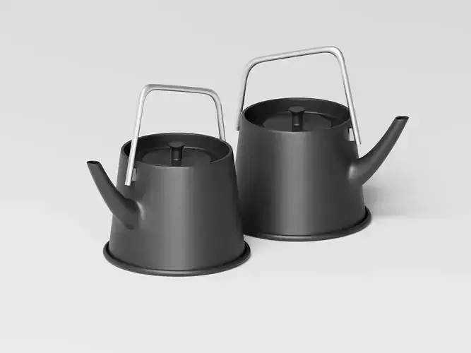 Tea Kettle with Infuser Stainless Steel 3D Model