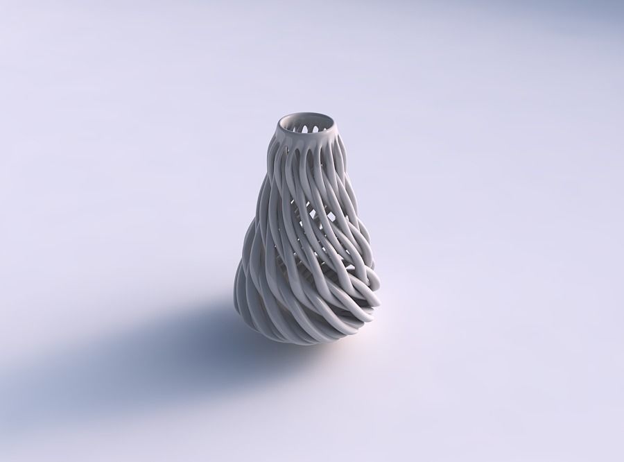 Vase taper with twisted muscle structure wide middle 3D print model_0