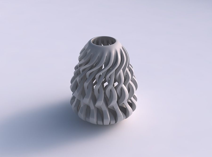 Vase taper with twisted sharp muscle structure squeezed