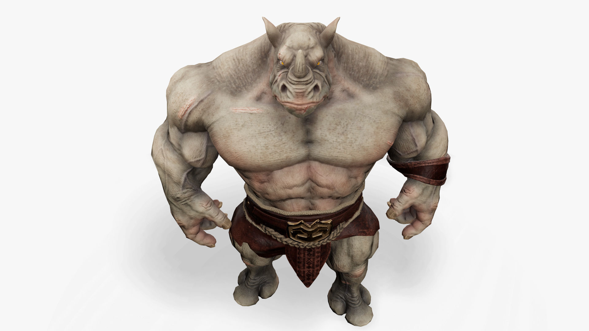 Heavy Warrior Rhino Low-poly 3D model_10