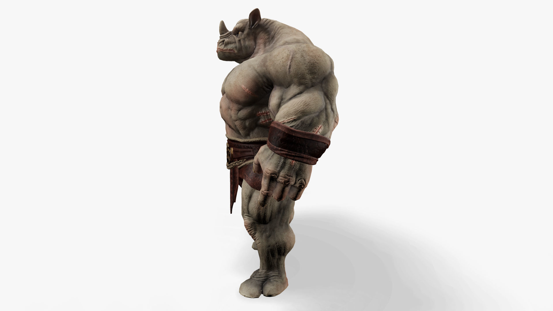 Heavy Warrior Rhino Low-poly 3D model_5