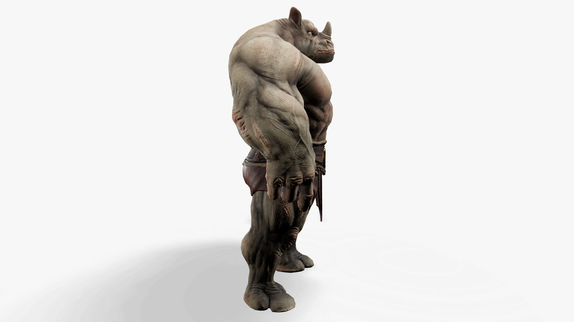 Heavy Warrior Rhino Low-poly 3D model_8