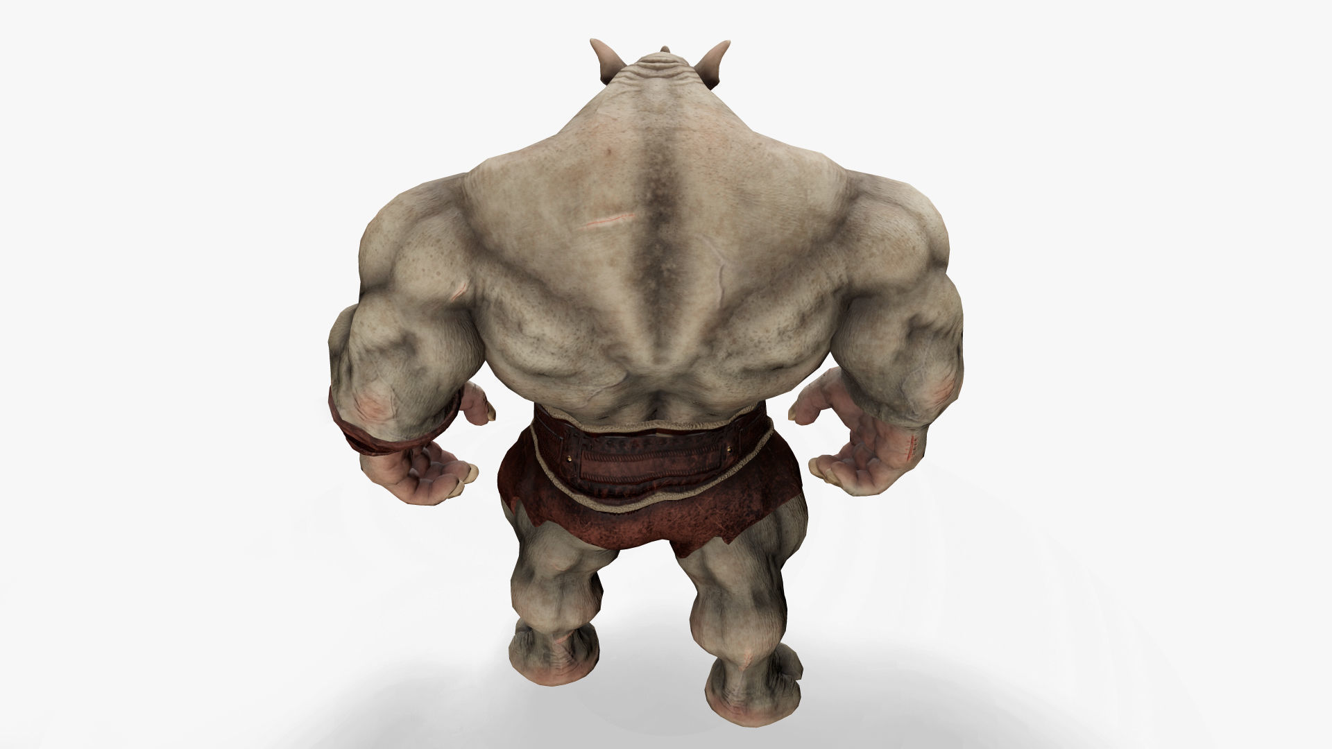 Heavy Warrior Rhino Low-poly 3D model_11