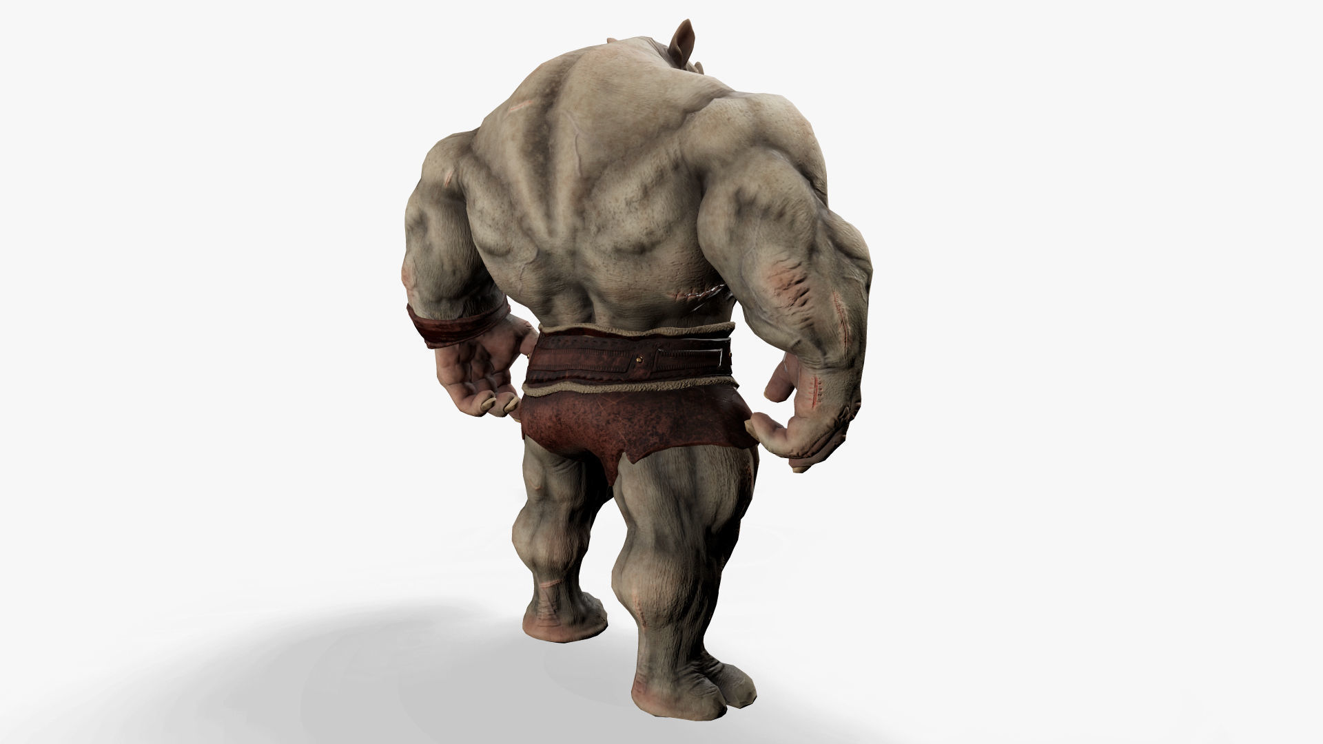 Heavy Warrior Rhino Low-poly 3D model_7