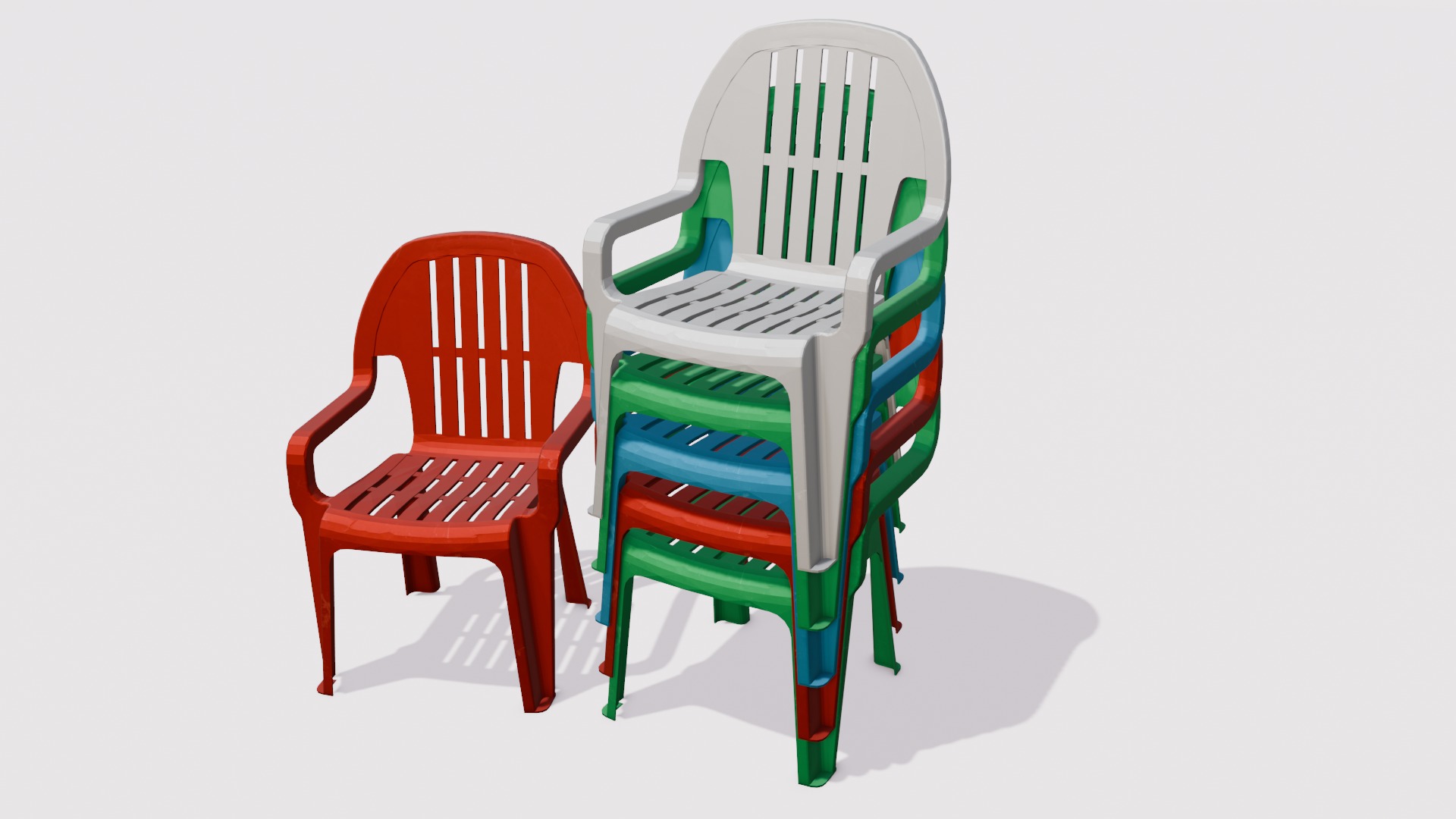 Chair Set 3D Model Low-poly 3D model_15