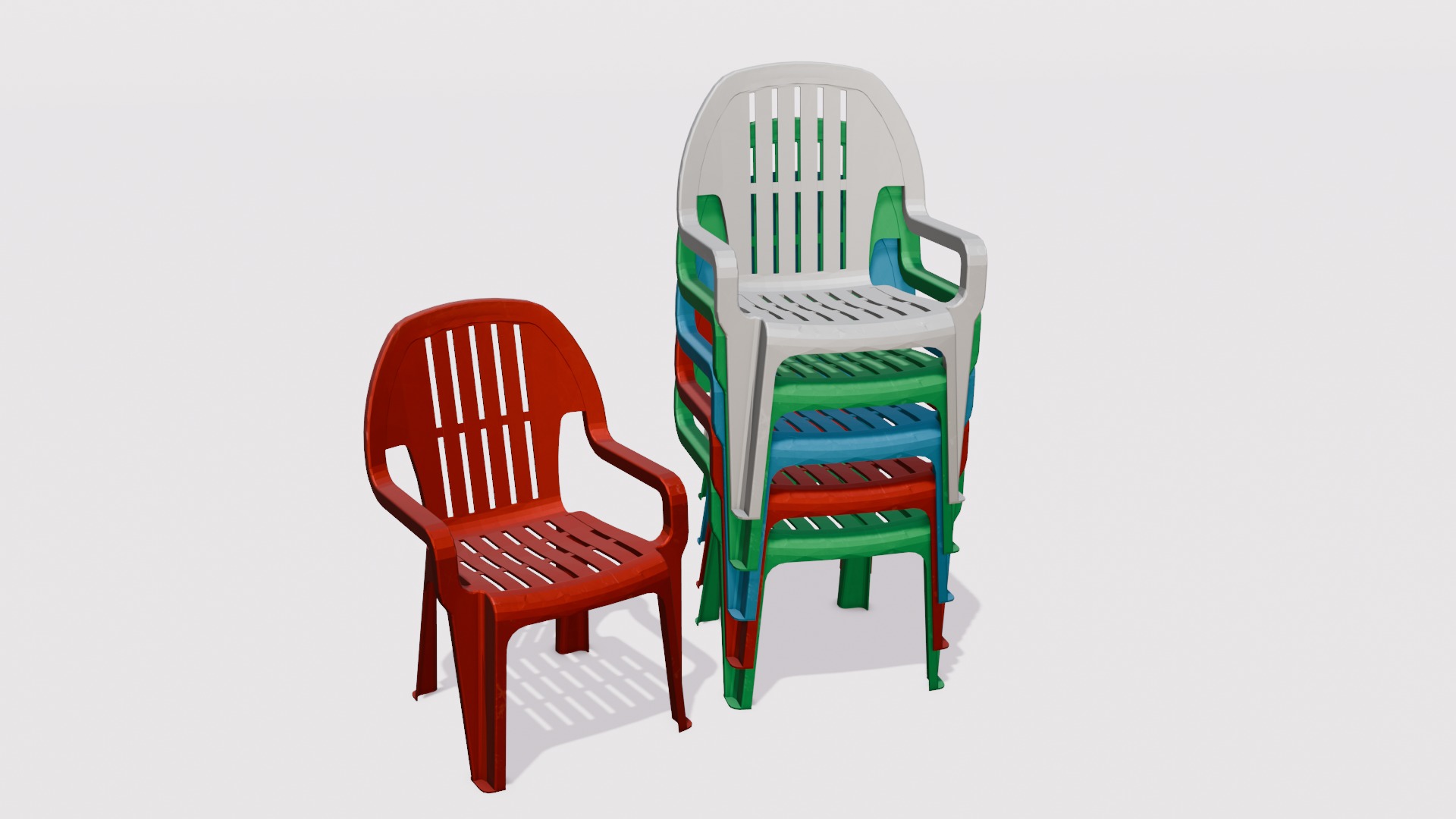 Chair Set 3D Model Low-poly 3D model_11