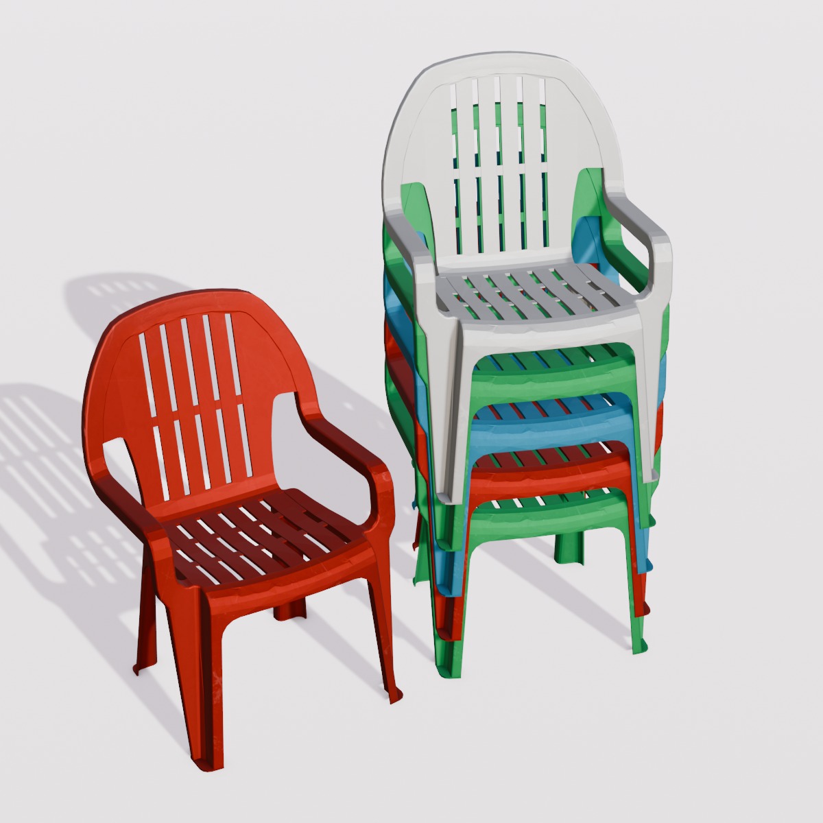 Chair Set 3D Model Low-poly 3D model_5