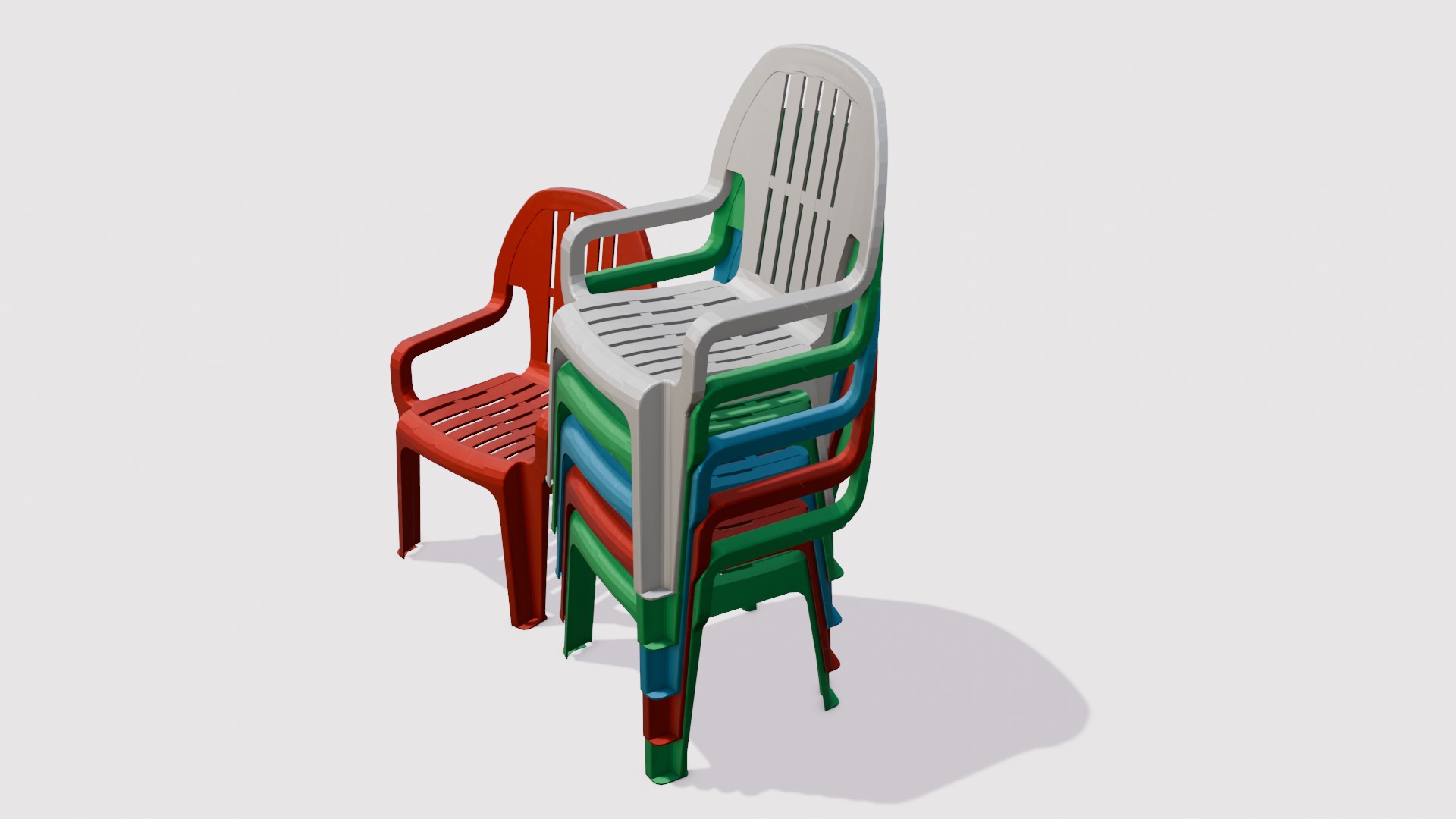 Chair Set 3D Model Low-poly 3D model_13